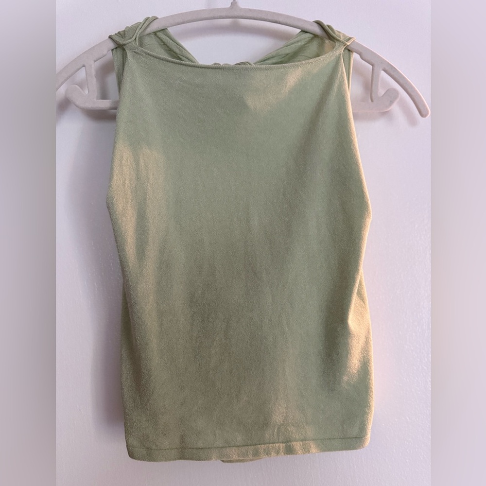 ✨ ESCADA Runway Sage Green Halter Top | S–M | Night Out | Designer